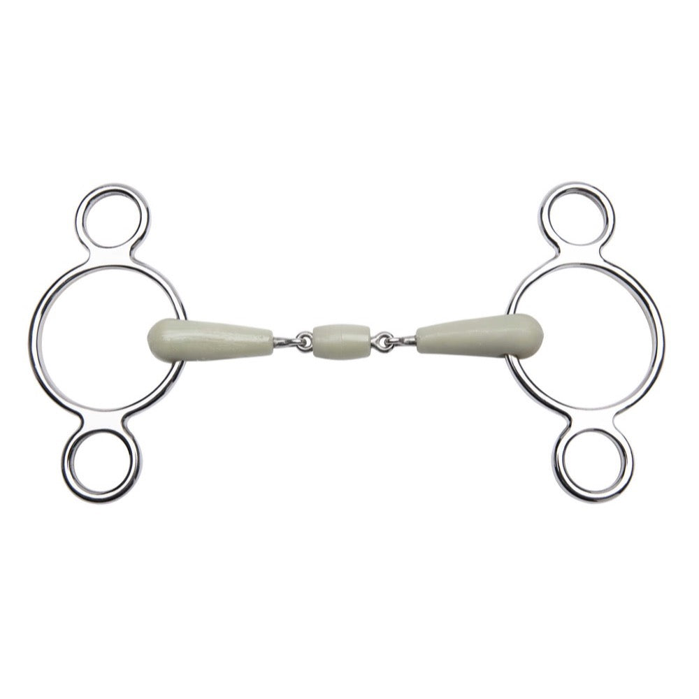 Mors releveur à 3 anneaux à double brisure en inox Feeling