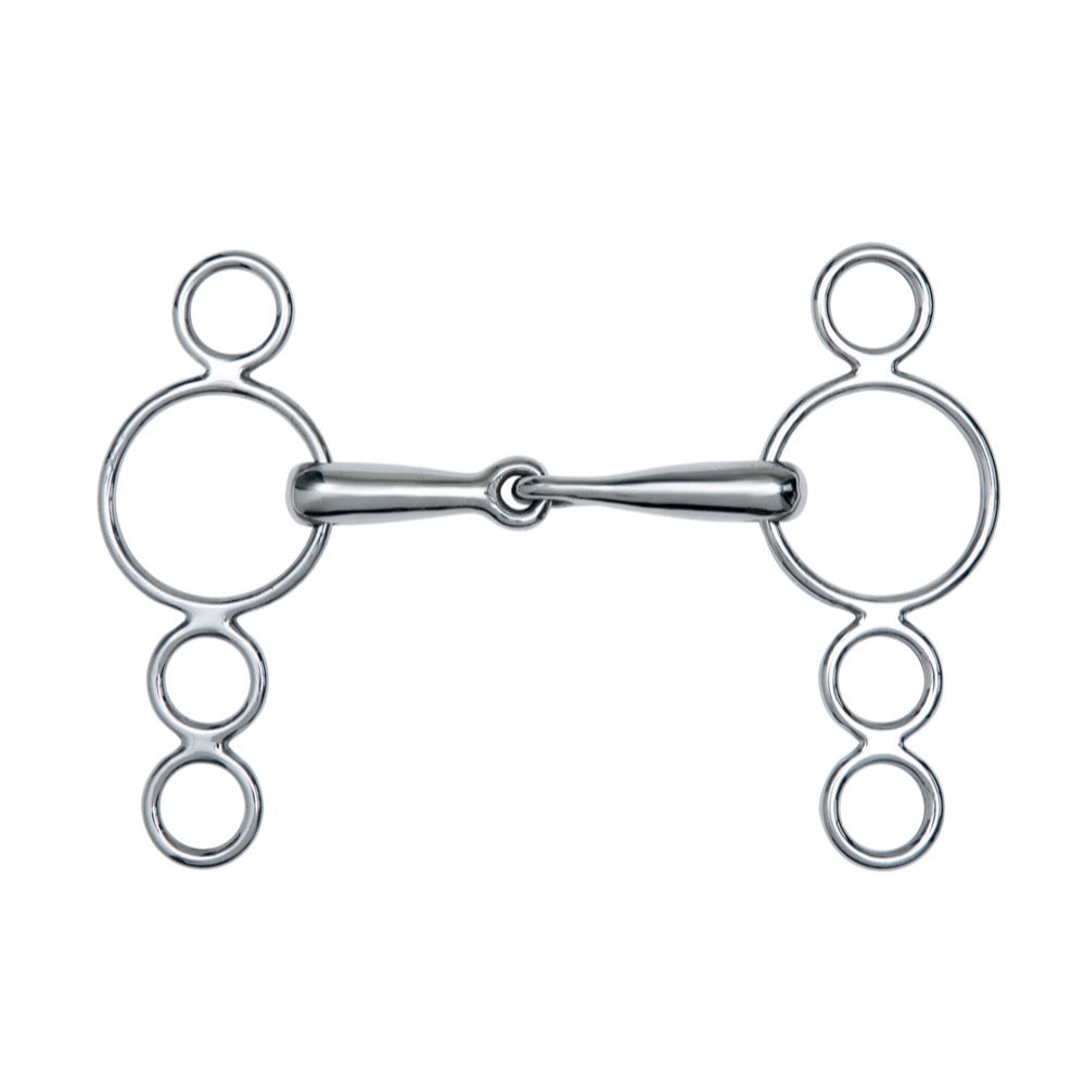 Mors releveur à 4 anneaux brisé en inox Feeling