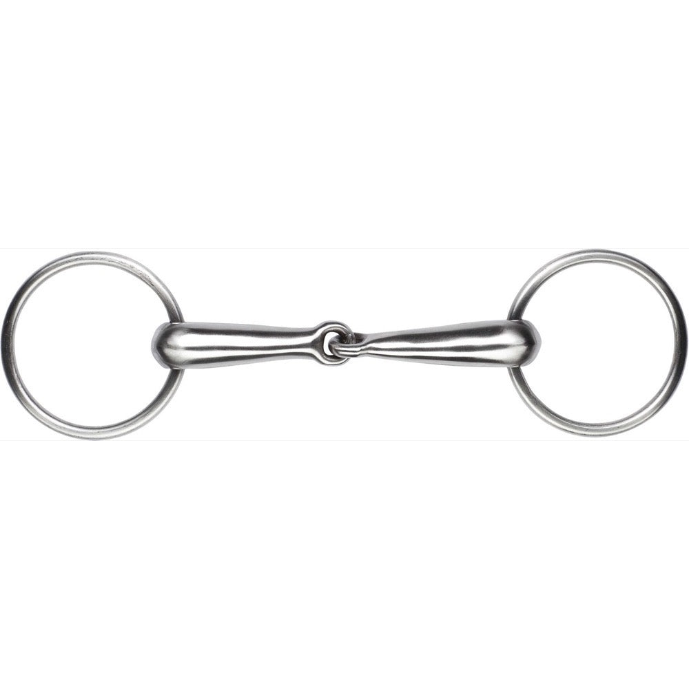 Mors à 2 anneaux brisé à canon creux en inox finition satinée Feeling
