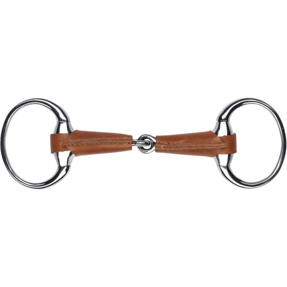 Mors à olives canon creux en inox recouvert de cuir Feeling