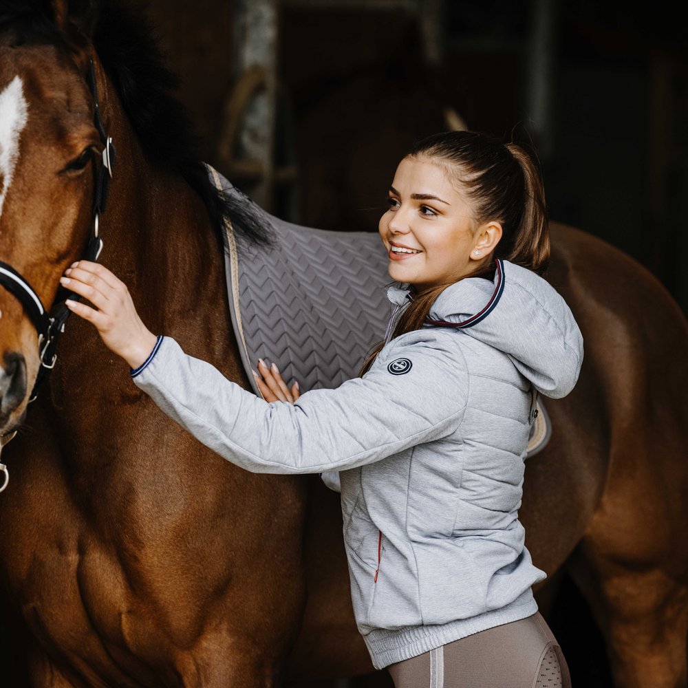 Veste softshell Equithème - Mona Gris chiné porté