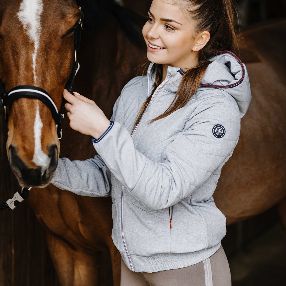 Veste softshell Equithème - Mona Gris chiné porté