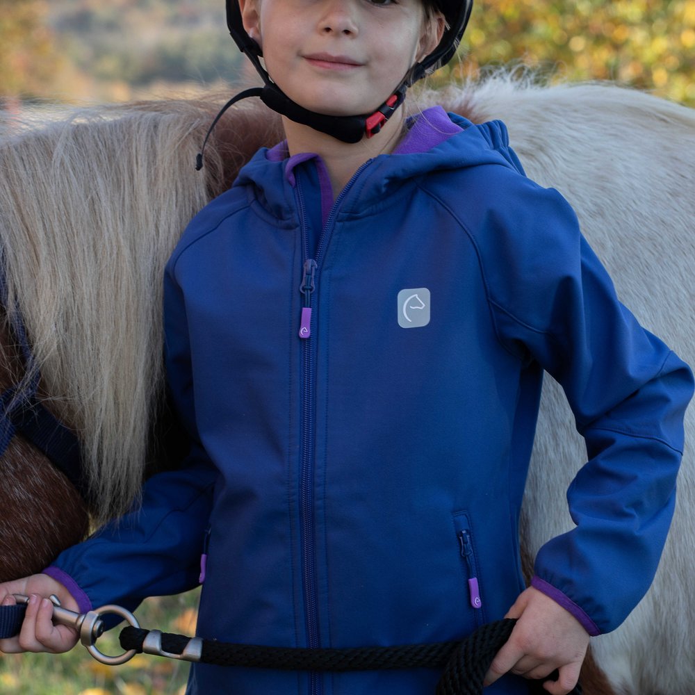 Softshell enfant Equi-Kids - Amandine Marine porté