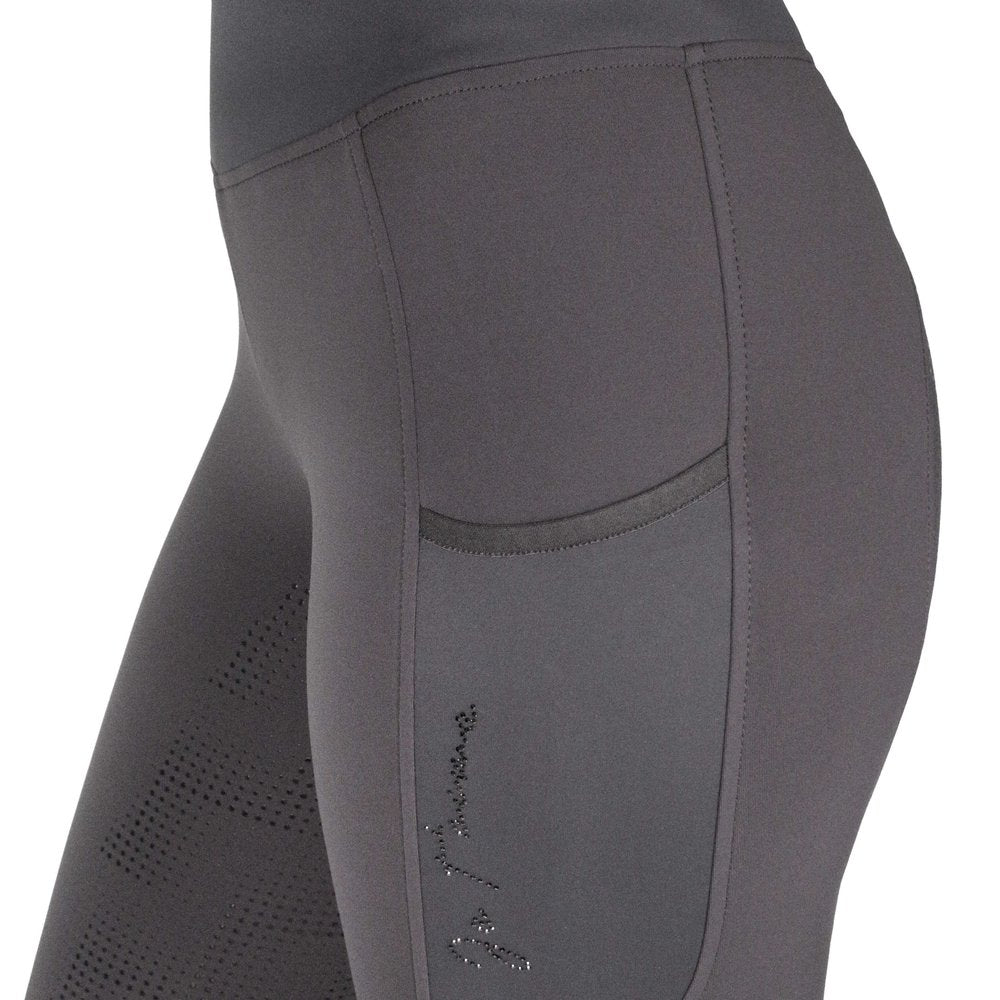 Legging Je t'aime Equithème - Flora Gris foncé détail