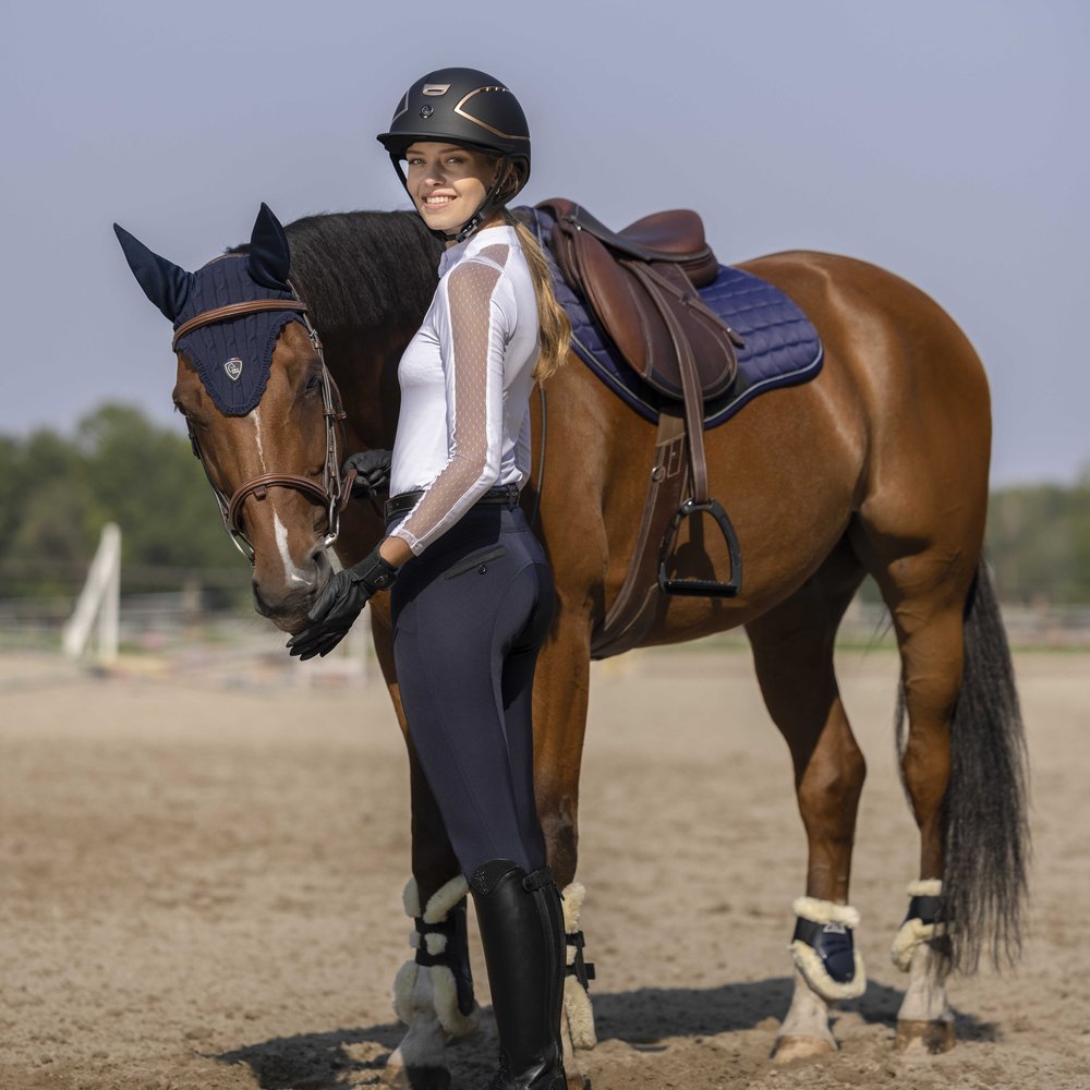 Pantalon Equithème - Safir Marine porté