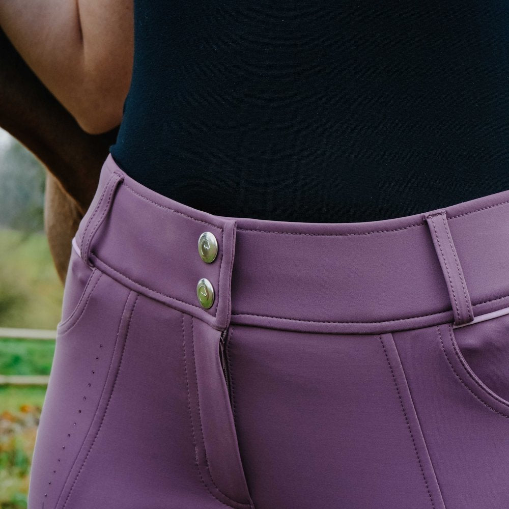 Pantalon Je t'aime Equithème - Elsa Lilas porté