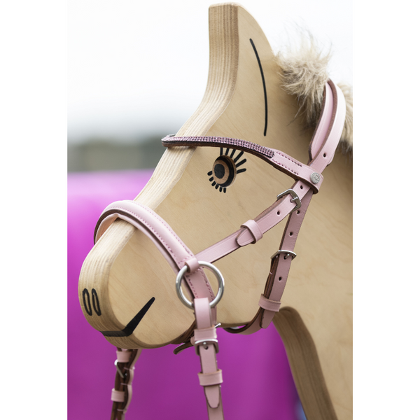Bridon Sans Mors HKM Pour Cheval En Bois - Décor Diamants Synthétiques - Cuir De Qualité