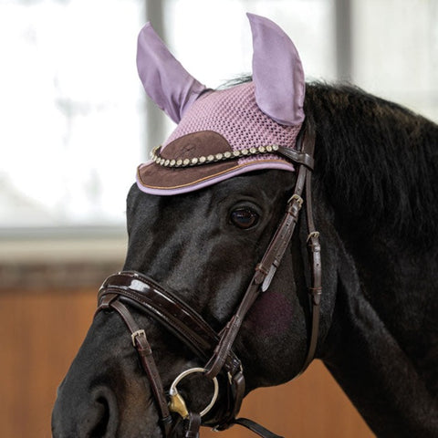 Bonnet anti-mouches pour poneys et chevaux HKM Arctic Bay mauve