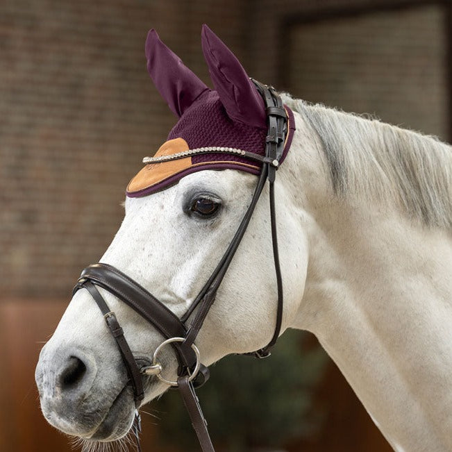 Bonnet anti-mouches pour poneys et chevaux HKM Arctic Bay lilas