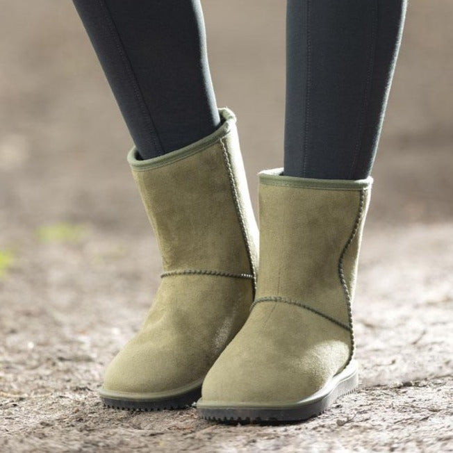 Boots fourrées et imperméables pour enfants et adultes HKM Davos olive