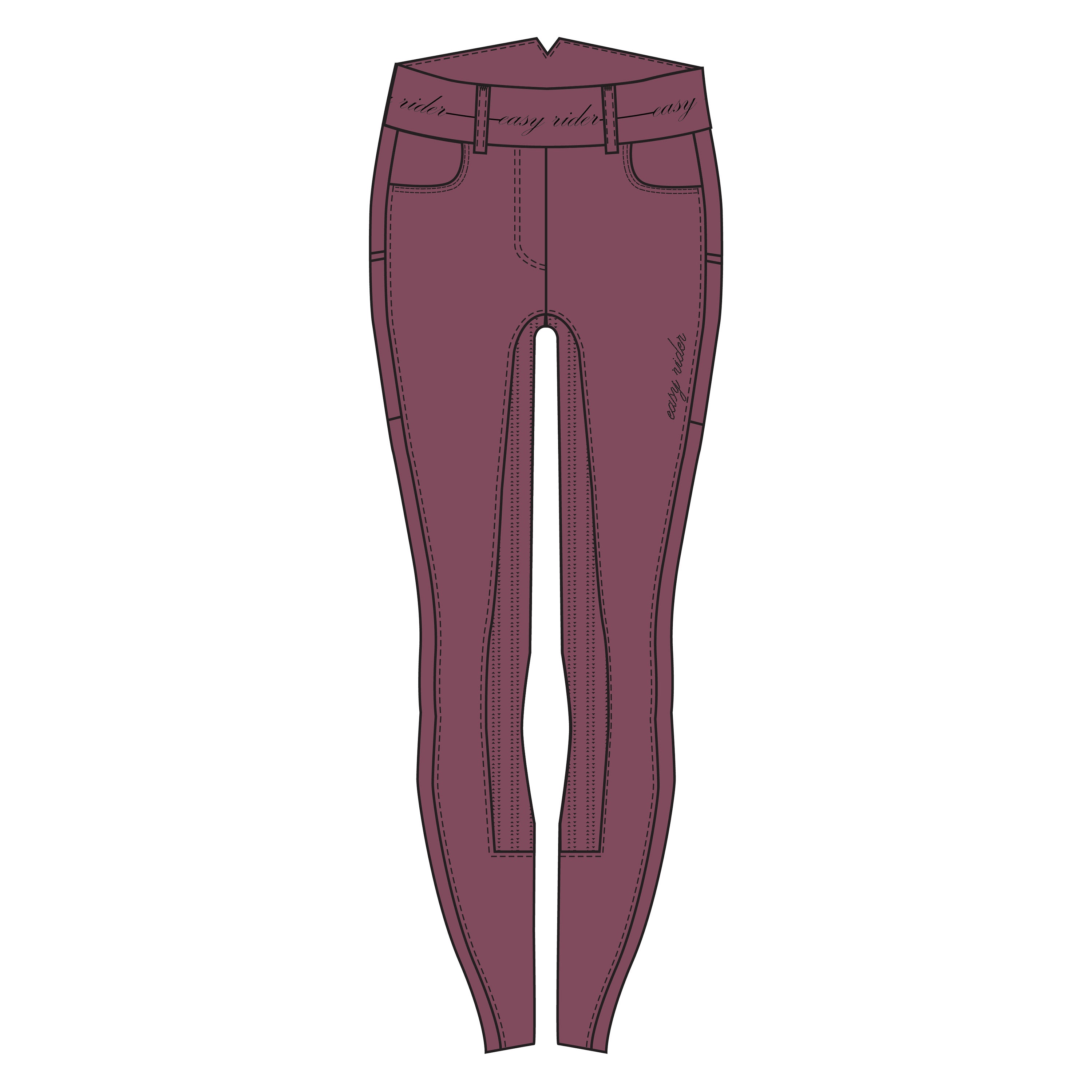 Legging d'équitation pour femmes du 32 au 46 Easy Rider Rihanna full grip taille réhaussée framboise