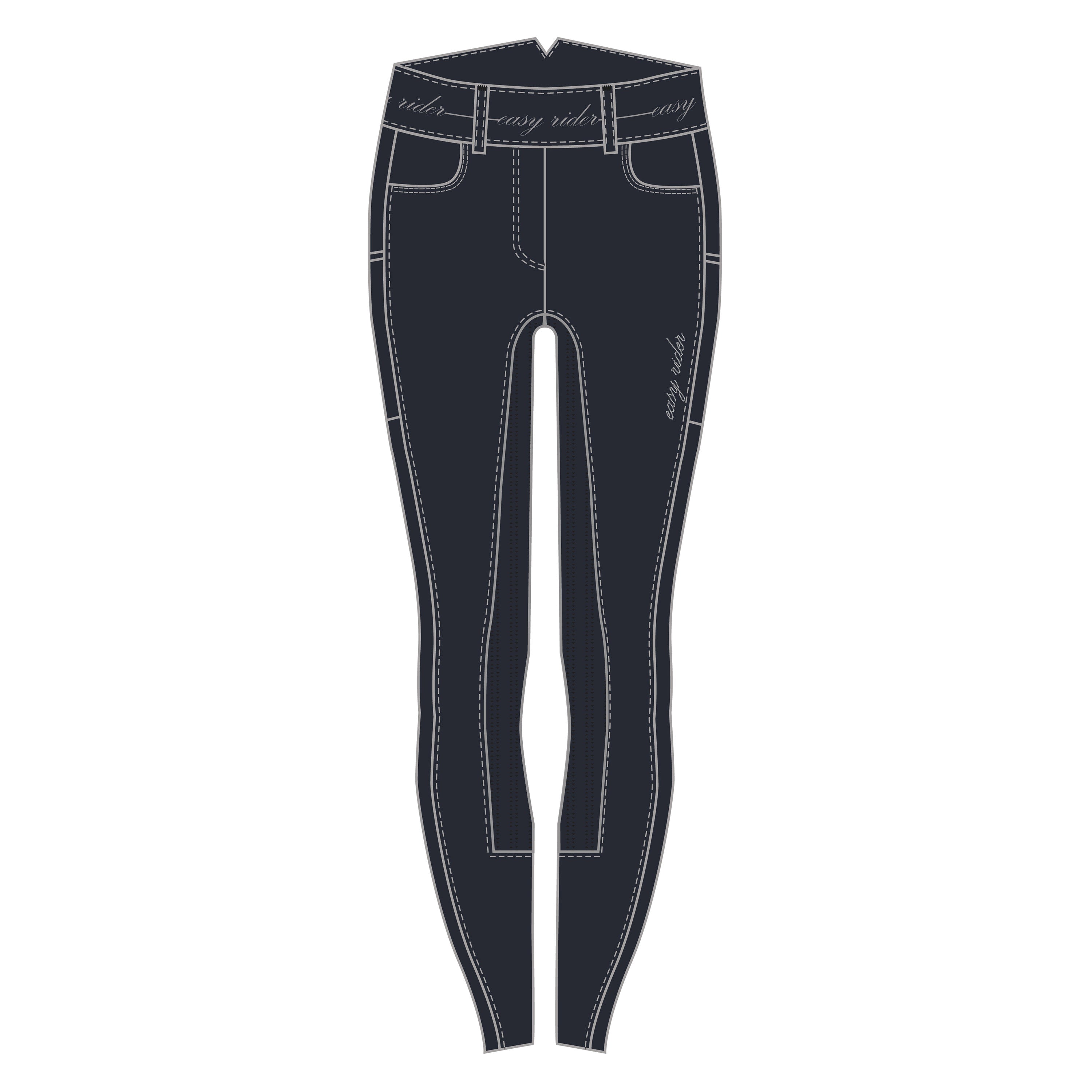 Legging d'équitation pour femmes du 32 au 46 Easy Rider Rihanna full grip taille réhaussée marine