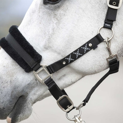 Licol pour poneys et chevaux HKM Rosewood noir détail