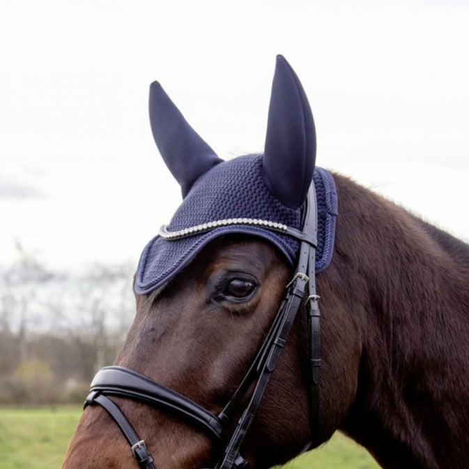 Bonnet de travail pour poneys et chevaux HKM anti-bruit marine porté