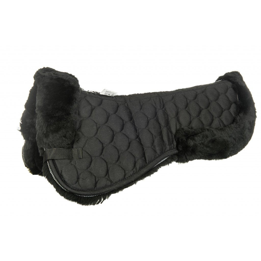 Amortisseur en mouron véritable pour poneys et chevaux HKM Colors tissu noir et mouton noir