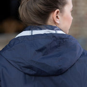 Blouson chaud et coupe-vent 3 en 1 pour cavalières du XS au XXL HKM Lyon marine détail capuche
