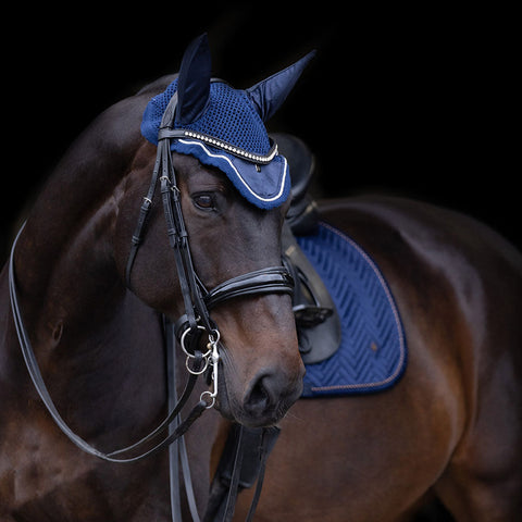 Bonnet anti-mouches pour chevaux Imperial Riding Lovely marine