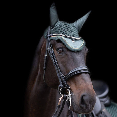 Bonnet anti-mouches pour chevaux Imperial Riding Lovely vert