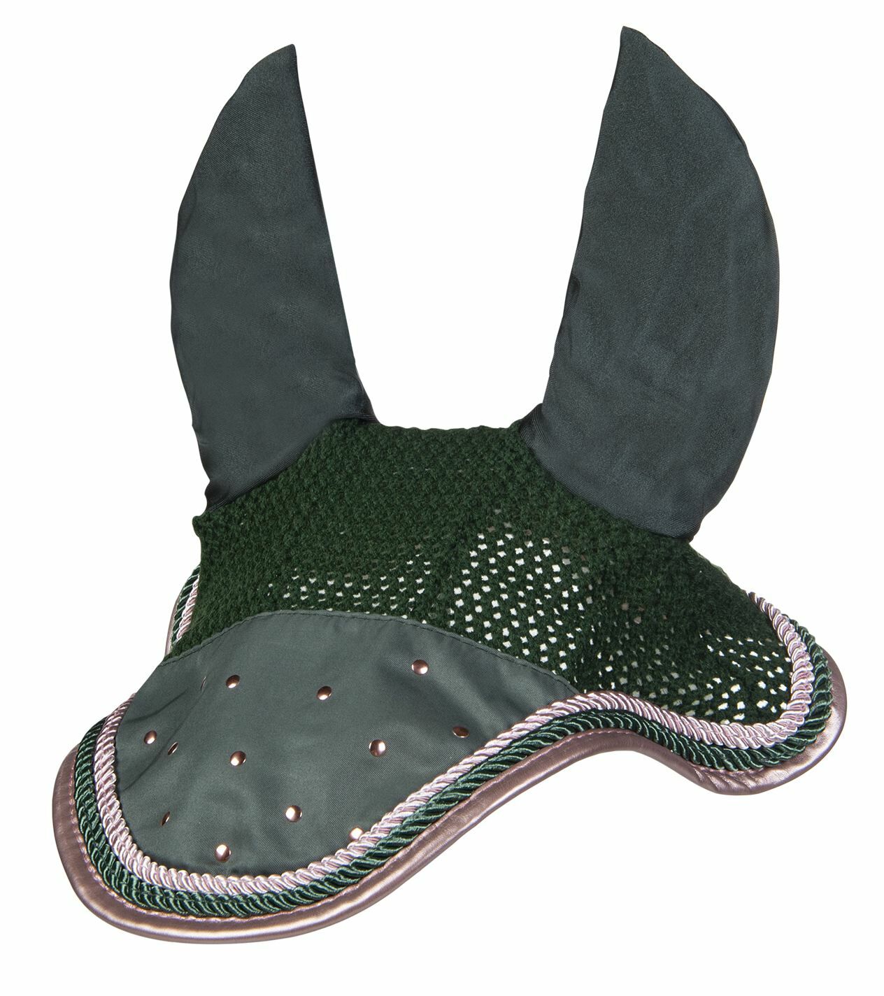 Bonnet anti-mouches pour chevaux HKM Copper Kiss vert