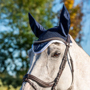Bonnet anti-mouches pour poneys et chevaux HKM Competition marine