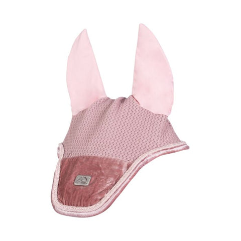 Bonnet anti-mouches pour poneys et chevaux HKM Mellow Velvet rose