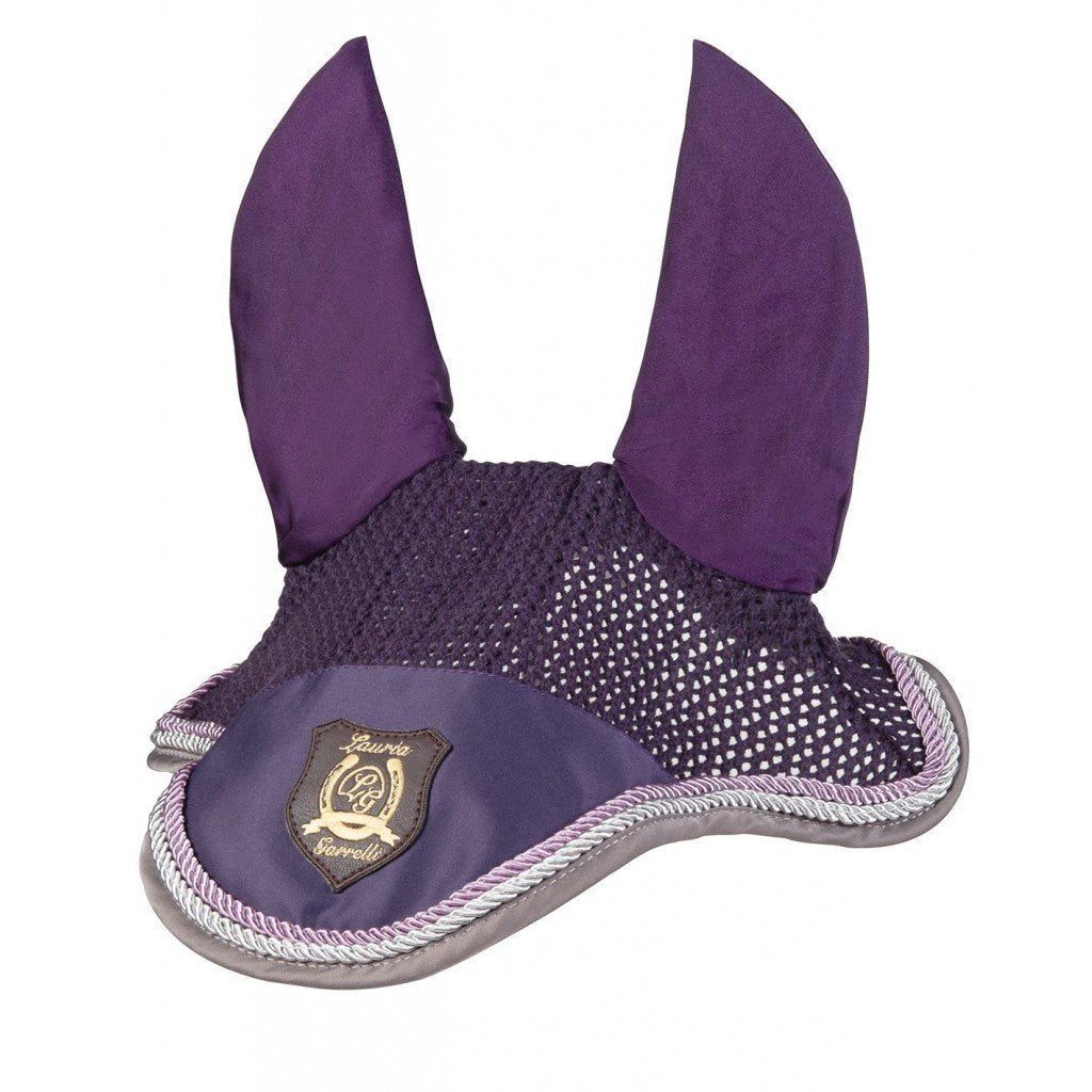 Bonnet anti-mouches en taille poney, cob ou cheval HKM Golden Gate mauve