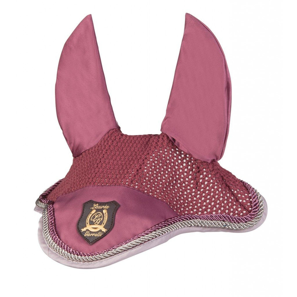 Bonnet anti-mouches en taille poney, cob ou cheval HKM Golden Gate vieux rose