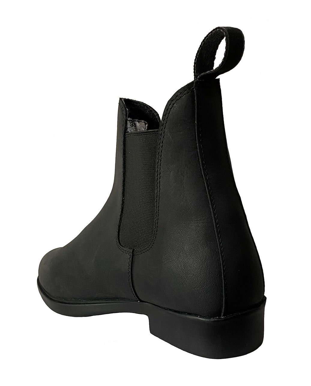 Arrière de la boots d'équitation en cuir gras Canter Sora noire