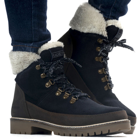 Boots doublées de fourrure synthétique pour femmes Flags and Cup Berga marine