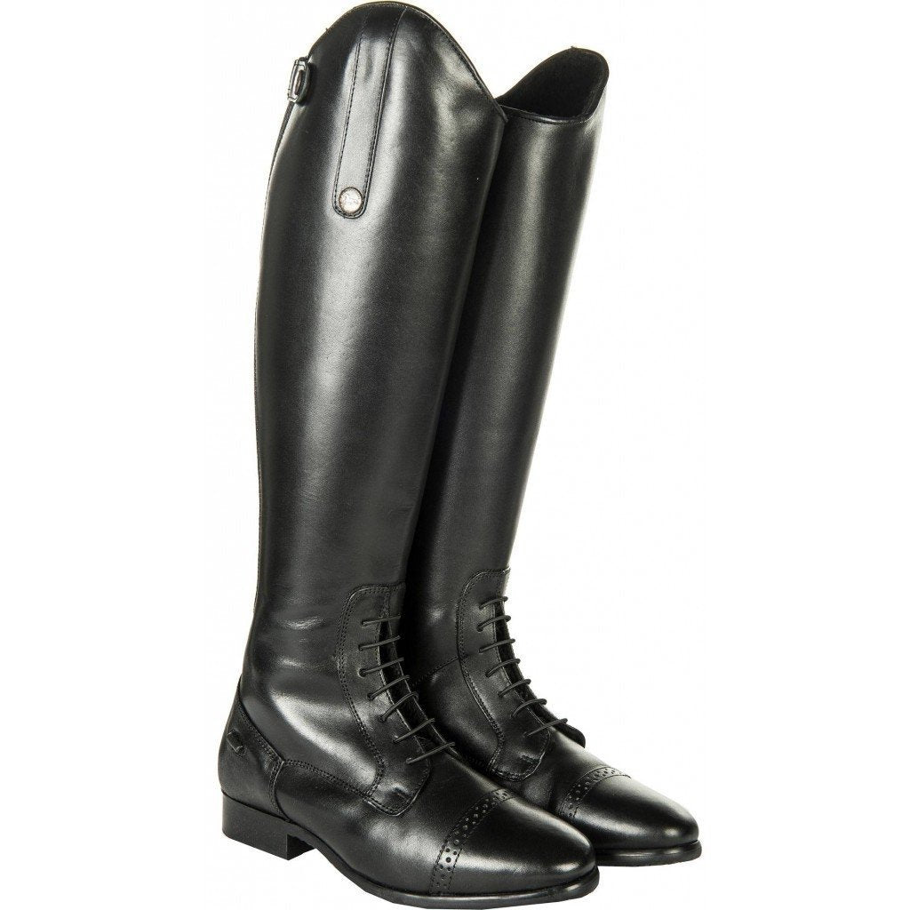 Bottes d'équitation en cuir lisse HKM Valencia noir