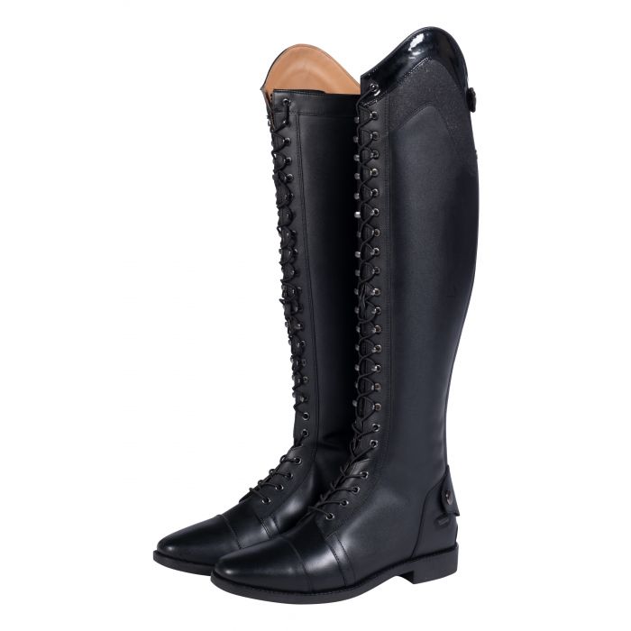 Bottes d'équitation lacées pour femme du mollet XS à XL HKM Beatrice noir