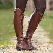 Bottes d'équitation lacées pour femmes du 36 au 42 en deux modèles de tiges HKM Elegant Lace marron