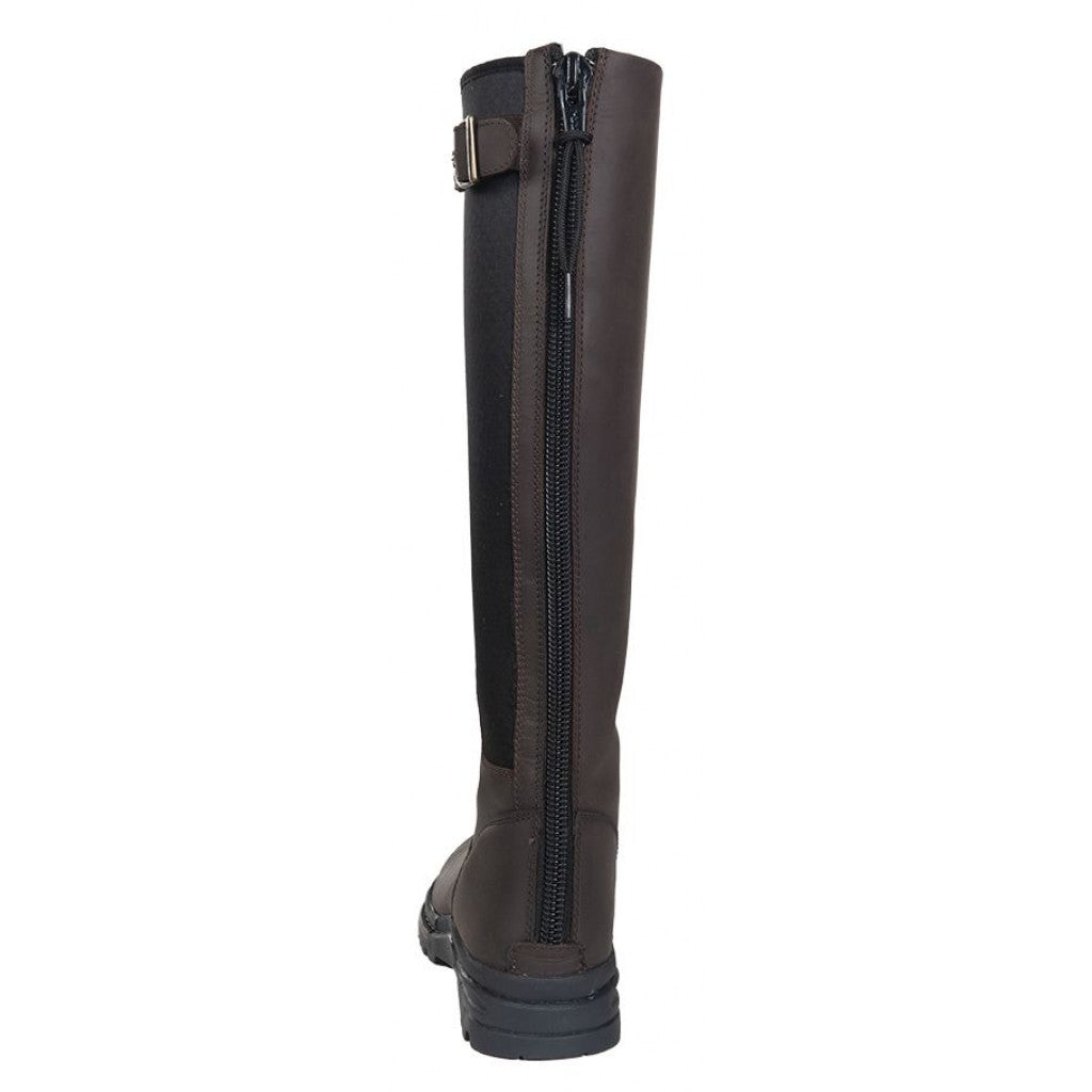 Bottes en cuir doublée de fourrure synthétique pour cavalières HKM Glasgow marron arrière