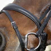 Bridon avec muserolle pull-back pour poneys et chevaux HKM Melinda Crystal détail muserolle