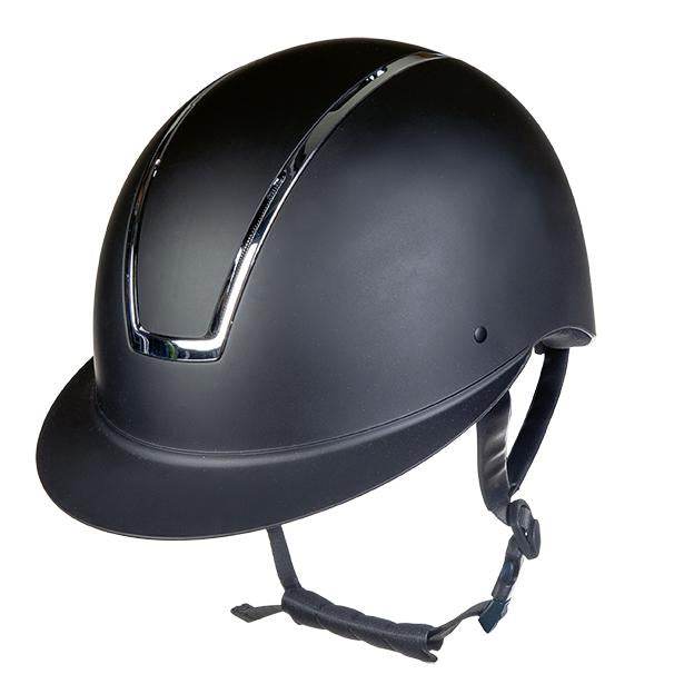 Casque d'équitation pour enfants et adultes HKM Lady Shield noir avec liseré argent