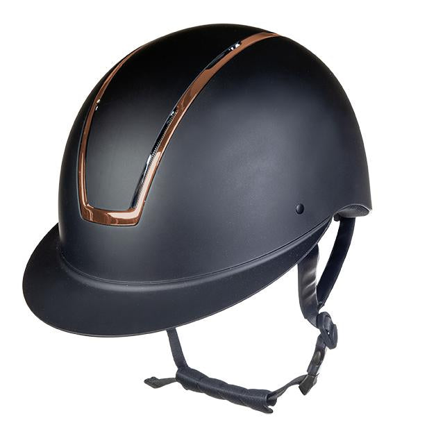 Casque d'équitation pour enfants et adultes HKM Lady Shield noir avec liseré rose