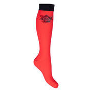 Chaussettes hautes d'équitation pour femme HKM Savona corail