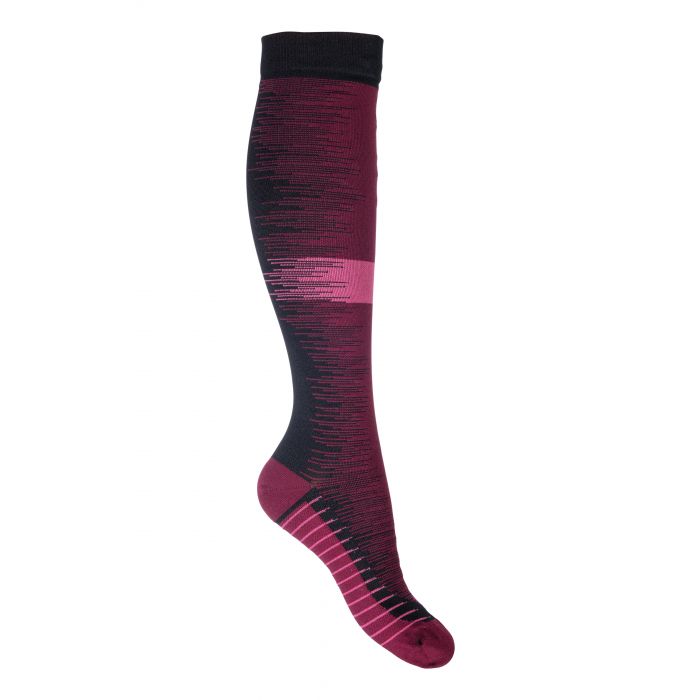 Chaussettes hautes d'équitation avec effet de compression pour cavalières du 35 au 42 HKM Shape bordeaux