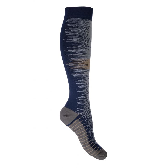 Chaussettes hautes d'équitation avec effet de compression pour cavalières du 35 au 42 HKM Shape marine