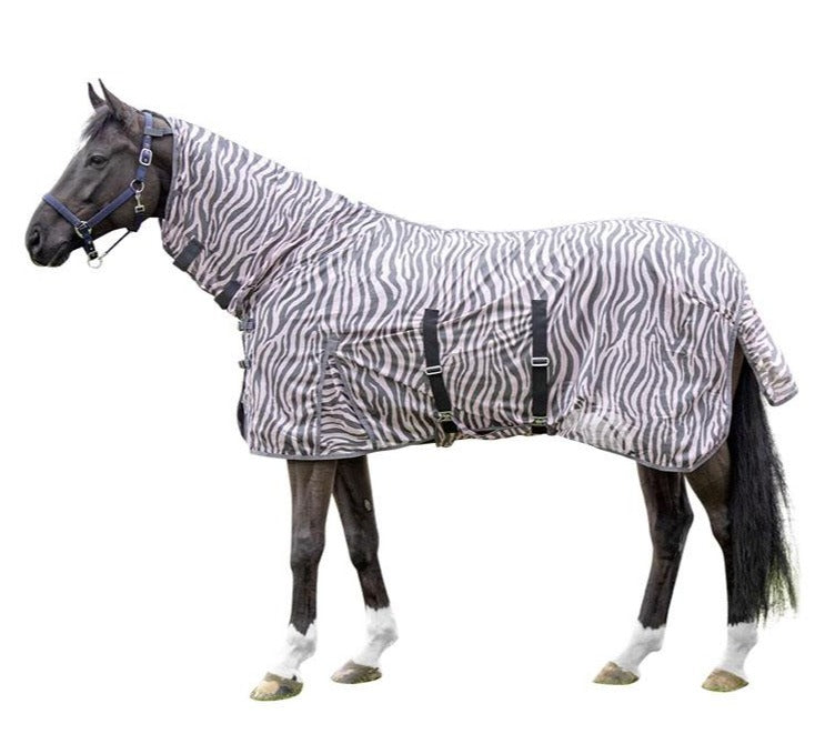 Chemise anti-mouches pour poneys et chevaux HKM Zebra rose