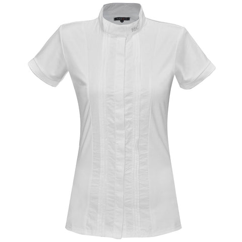 Chemise de concours pour cavalières Flags&Cup Diamantina à manches courtes blanche