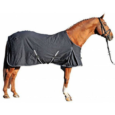 Chemise de mi-saison pour poneys et chevaux HKM Coton noire portée