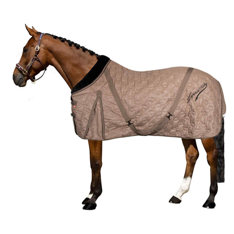 Couverture de box pour poneys et chevaux Imperial Riding Super Dry 250 grammes café au lait