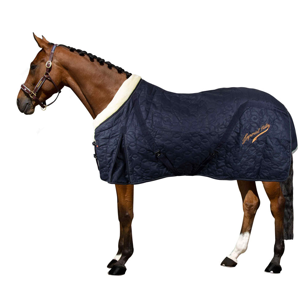 Couverture de box pour poneys et chevaux Imperial Riding Super Dry 200 grammes marine