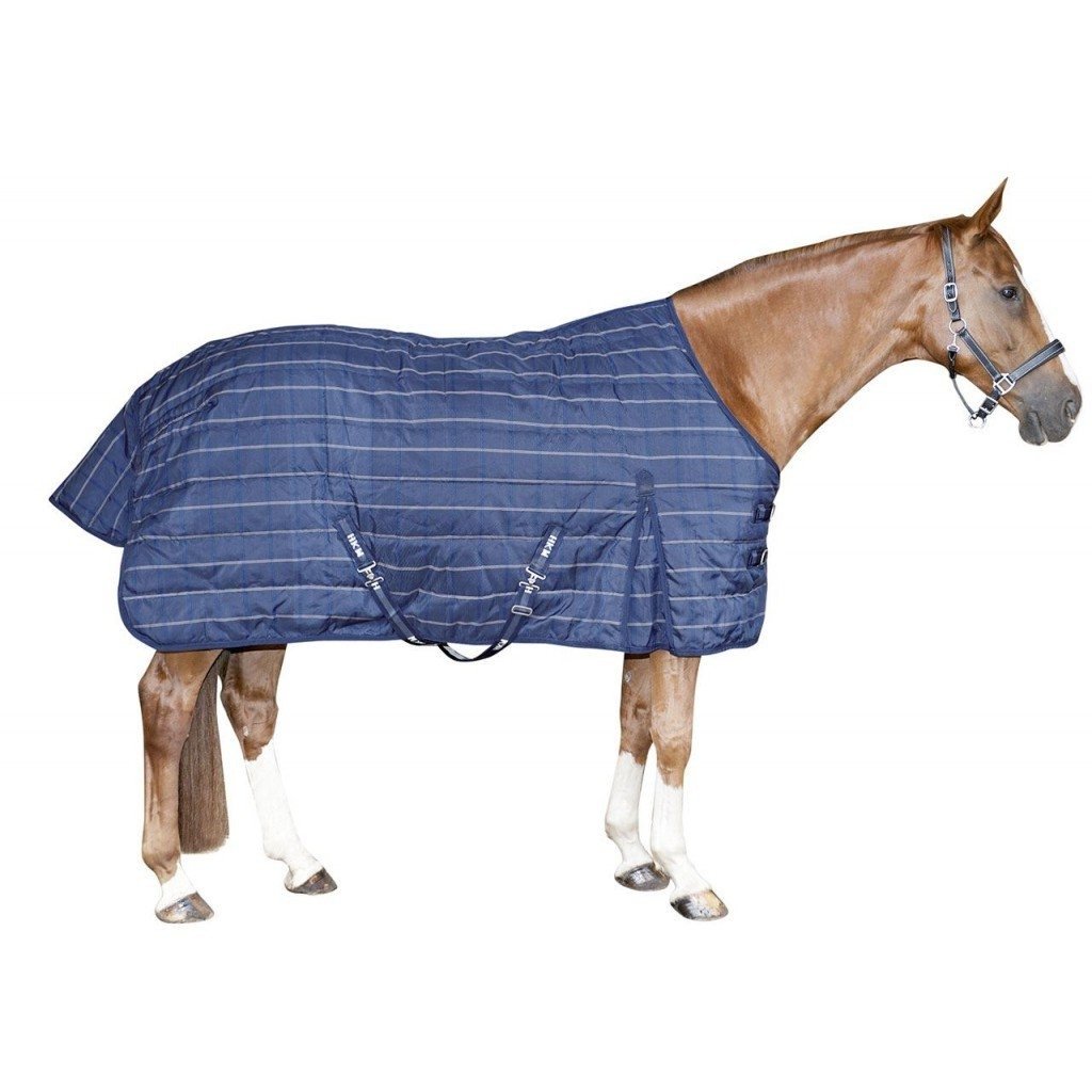 Couverture de box 200 grs pour poneys et chevaux HKM Classic bleue