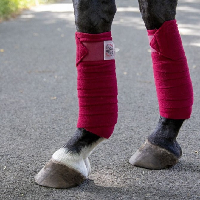 Bandes de polo pour poneys et chevaux HKM Performance bordeaux portées