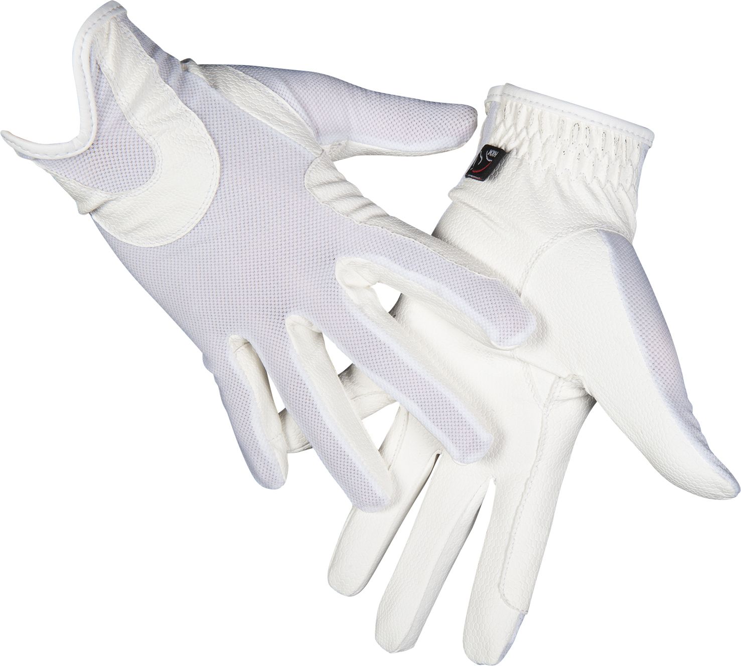 Gants d'équitation avec inserts mesh HKM Grip Mesh blanc