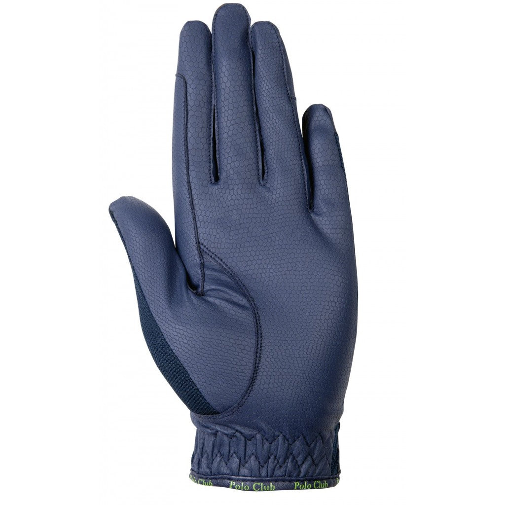 Gants d'équitation pour femmes du XS au XL HKM Classic Polo marine intérieur