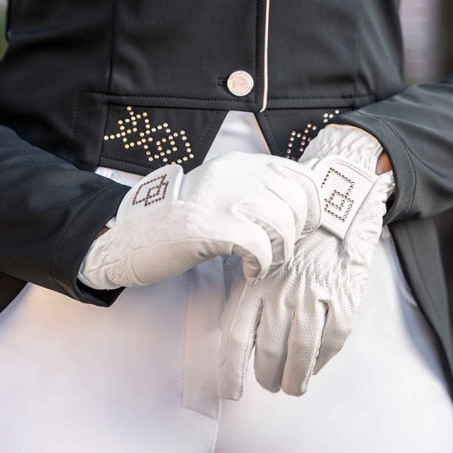 Gants d'équitation pour femme du XS au XL HKM Competition blanc