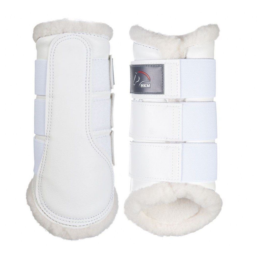 Guêtres de dressage pour poneys et chevaux HKM Comfort blanc